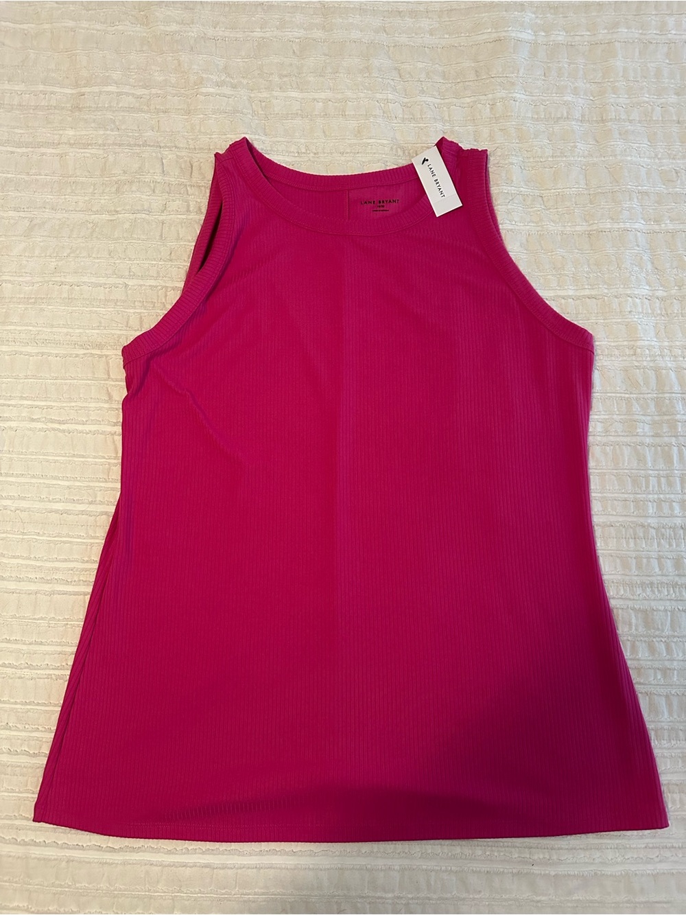 Lane Bryant Ribbed Tank Top - Fuchsia Pink